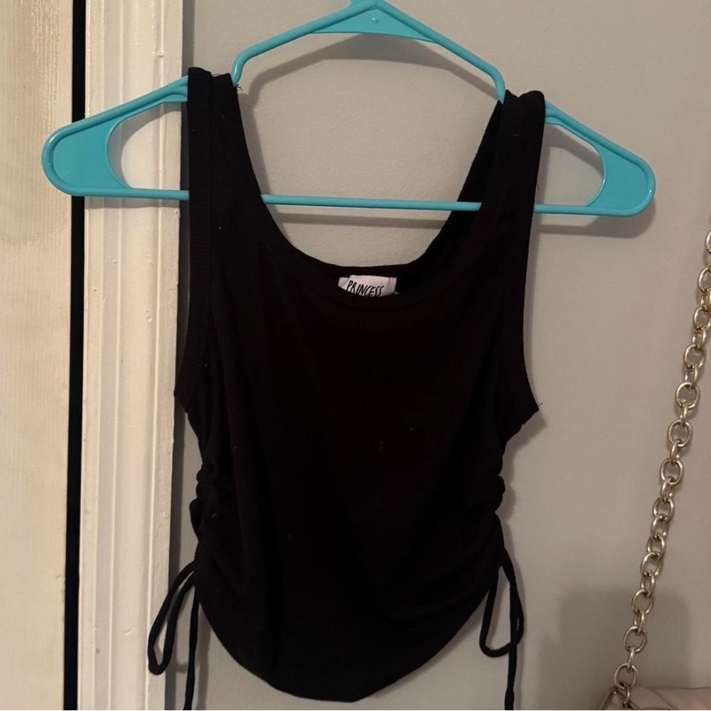 Princess Polly Black Ruched Top